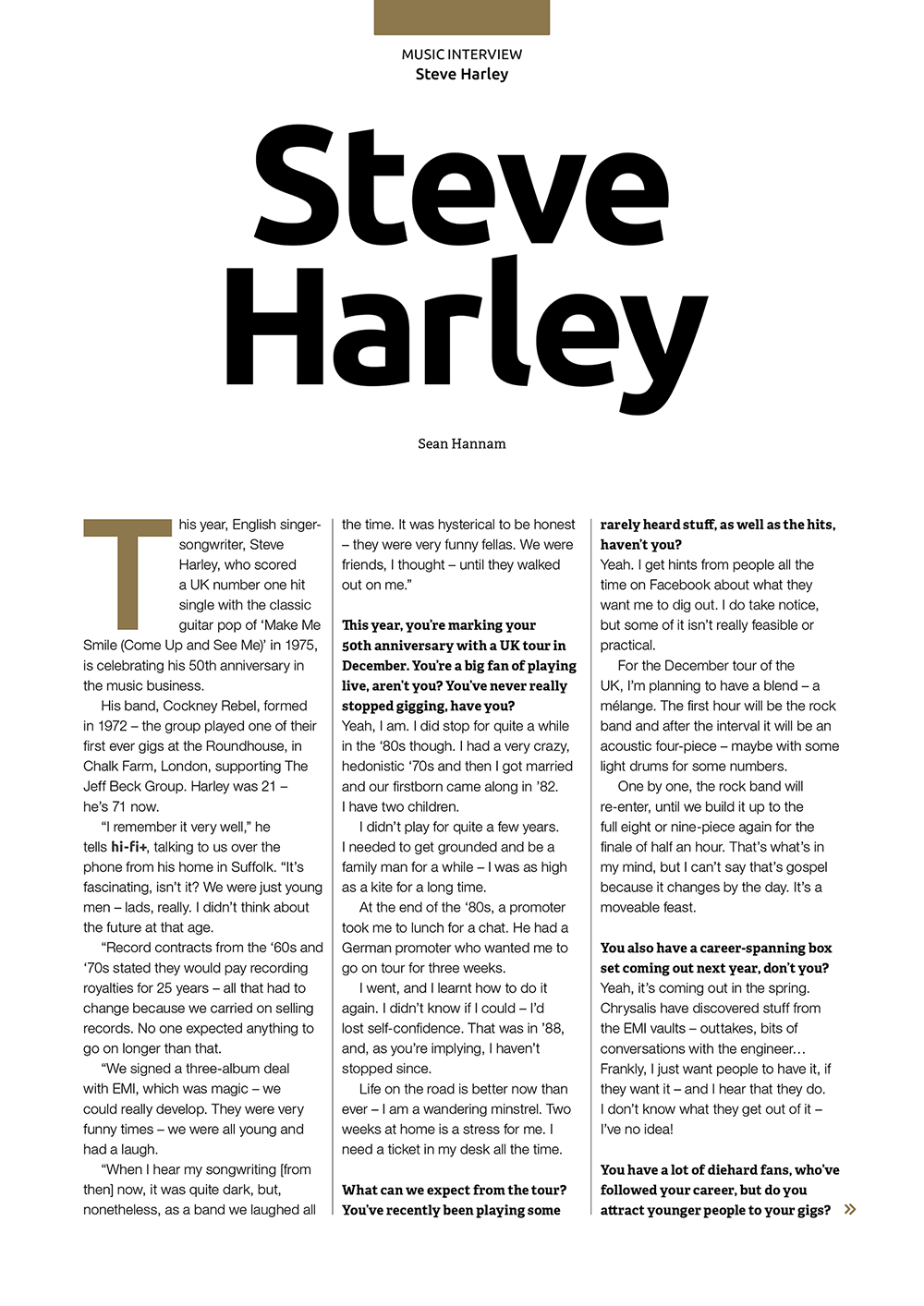Steve Harley Interview - HiFi+ Magazine